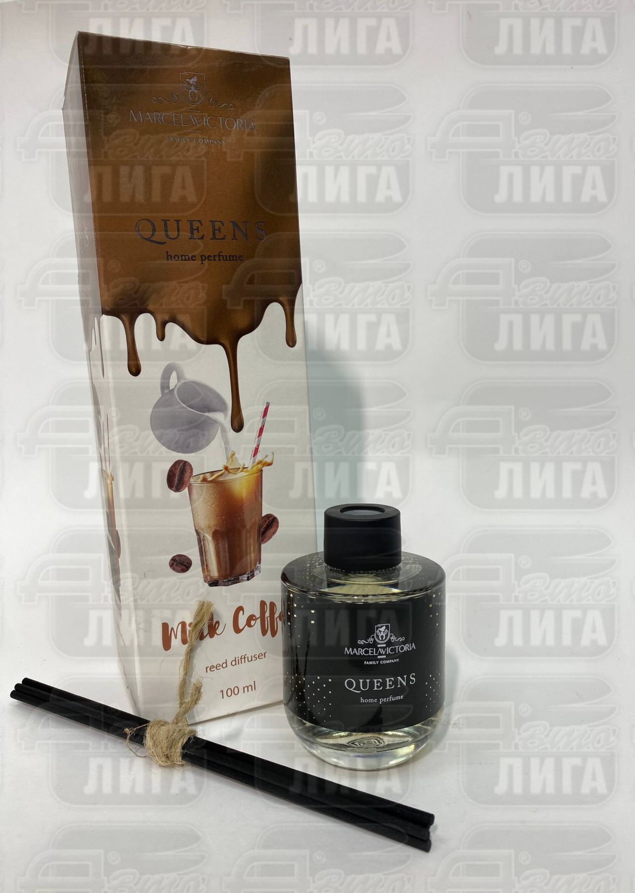 Аромадиффузор Tasotti "Reed Diffuser Queens", жидкий, баночка, 100 мл., аромат Milk Coffee