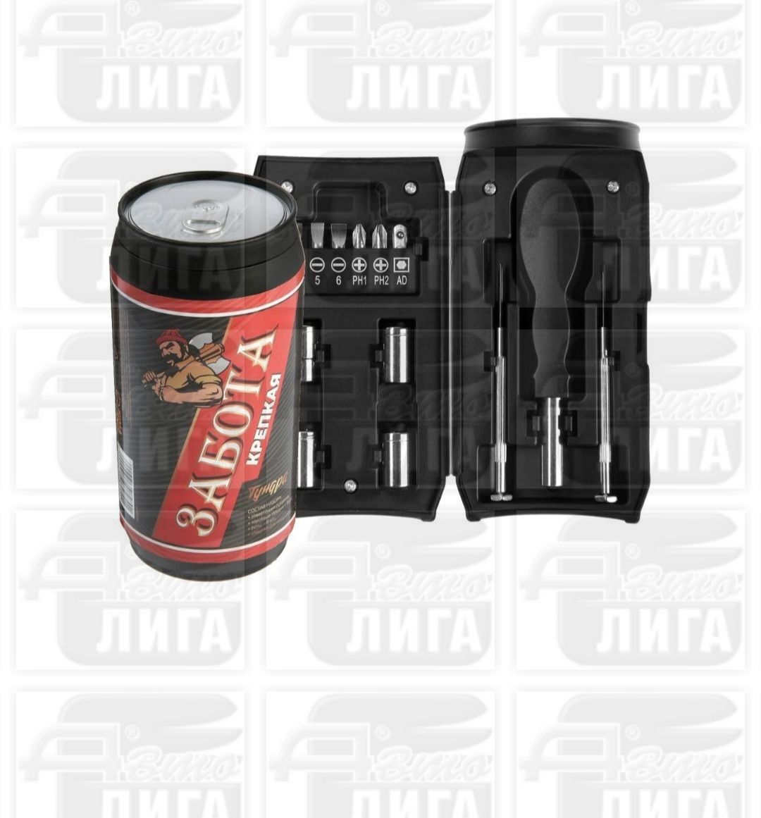 Набор инструментов TUNDRA, подарочный пластиковый кейс "Банка", 13 предметов