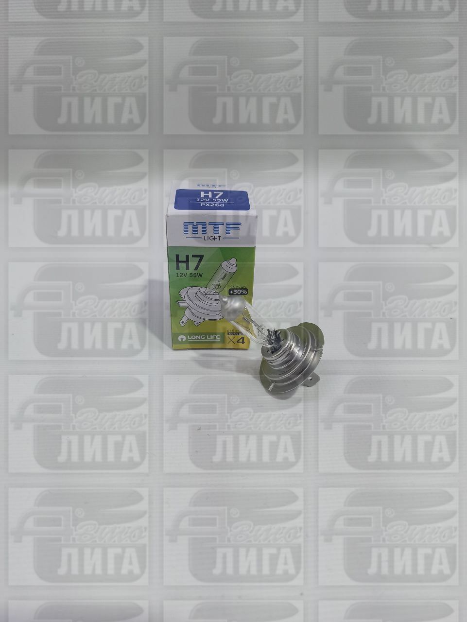 Лампа галогеновая Н7 55Вт MTF Light Long Life +30% H7 2900K "Корея"