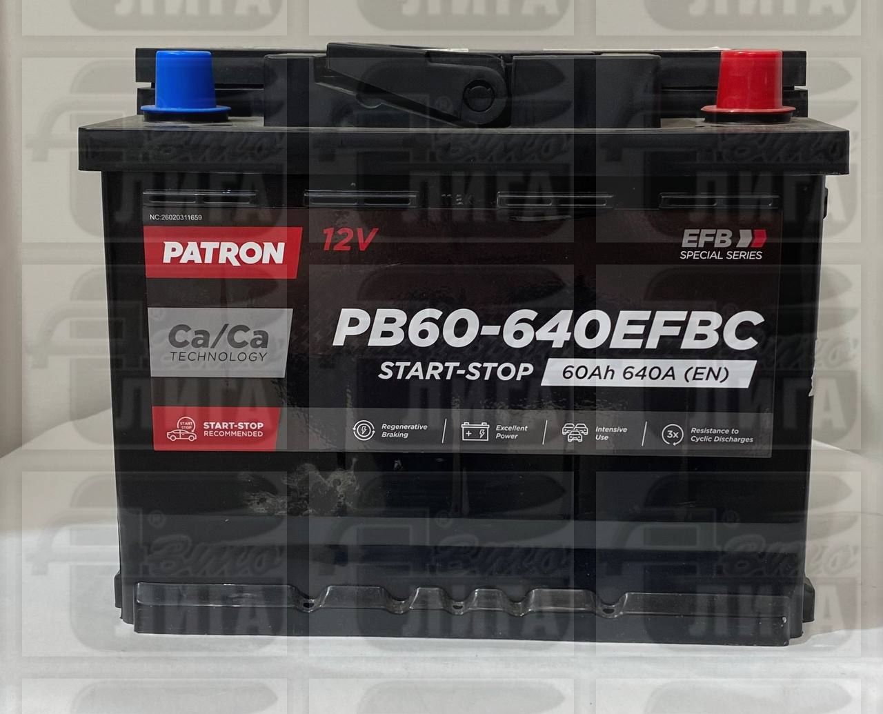 Аккумулятор 60 А/ч ОП. PB60-640EFBC EFB "PATRON"