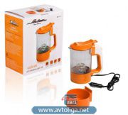 Чайник автомобильный 12В прозрачный/оранжевый пластик 